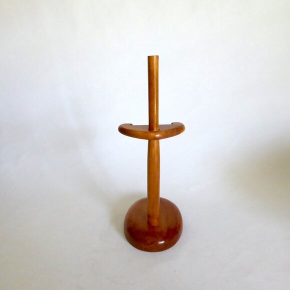 VINTAGE KOA WOOD VERTICAL STRIPE 12” MINIATURE LONGBOARD SURFBOARD DISPLAY STAND - Picture 12 of 14